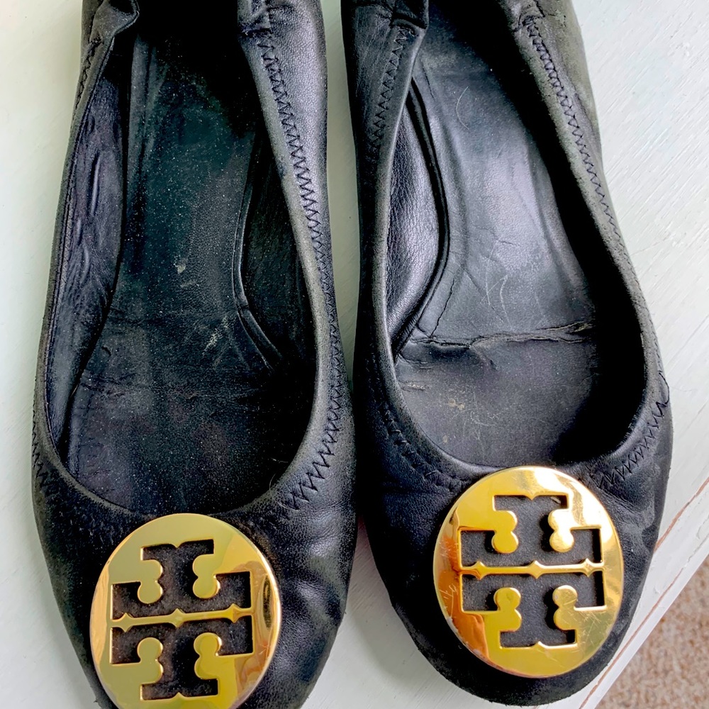 Tory Burch Black Ballet Flats, size 10